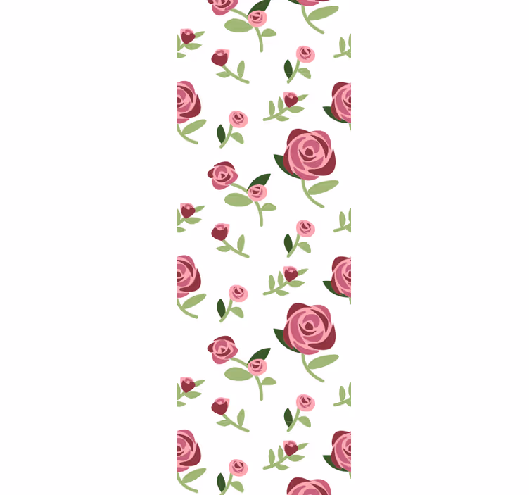 Tapeta kwiaty Różowe kwiaty na zielonych gałęziach - TenStickers