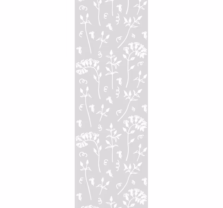 Tapeta do salonu minimalistyczne rysowane polne kwiaty - TenStickers