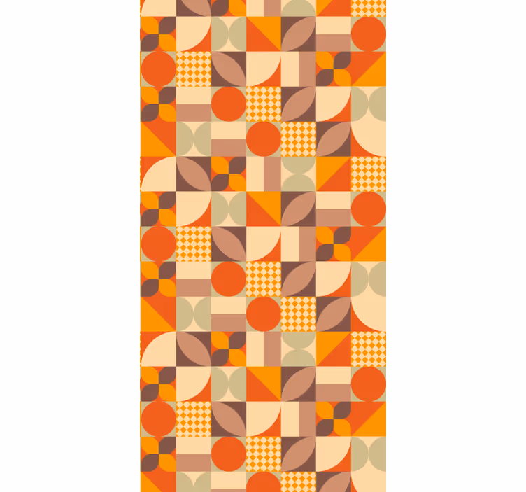 Tapeta geometrczyna retro geometryczne kształty - TenStickers