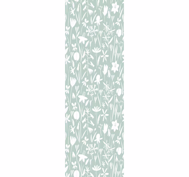 Tapeta kwiaty sylwetki botaniczne - TenStickers