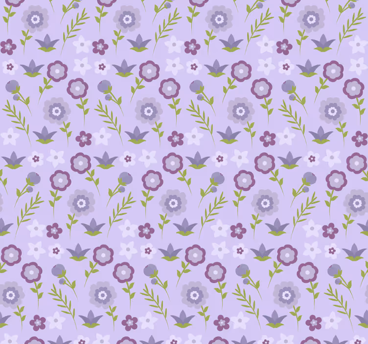 Tapeta kwiaty wzór z motywem kwiatowym - TenStickers