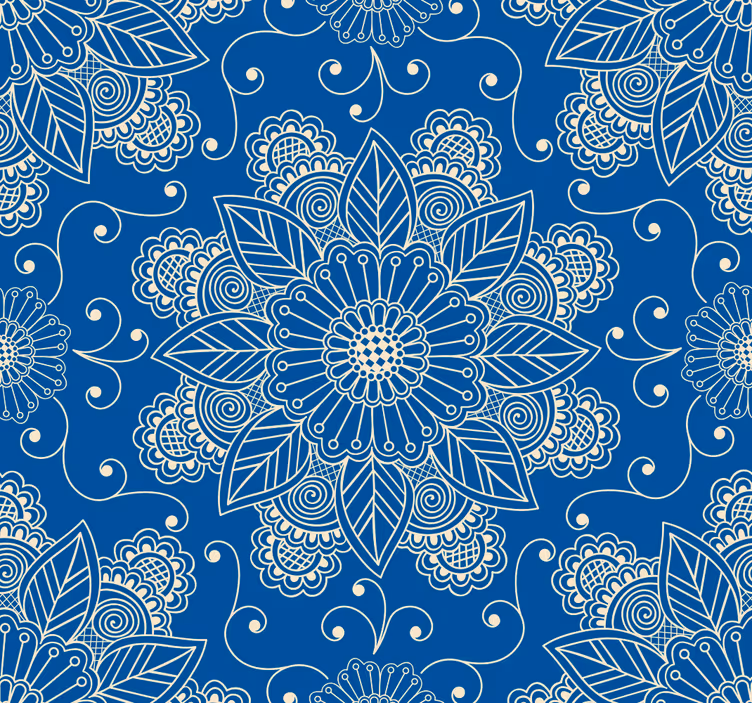 Tapeta kwiaty ozdobne kwiaty - TenStickers