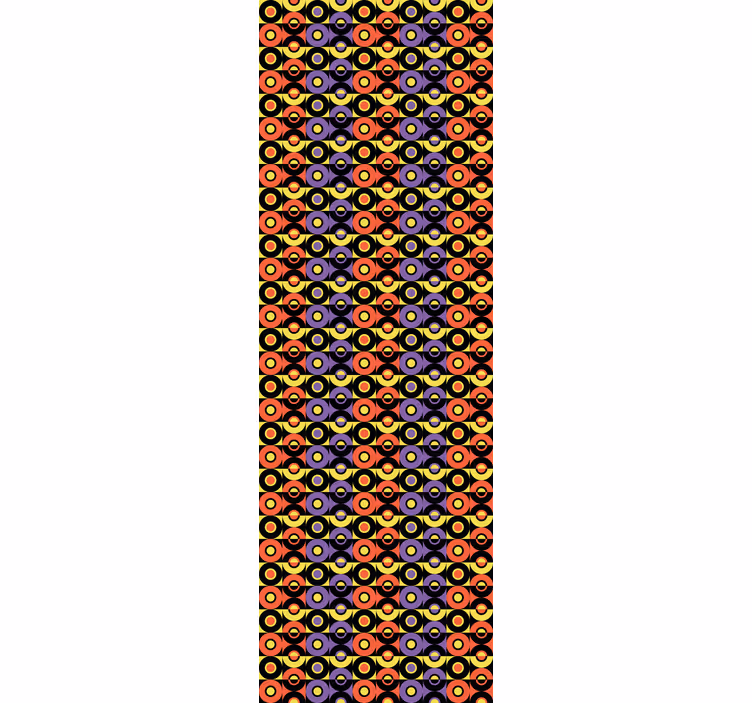 Tapeta vintage wzór retro koła - TenStickers
