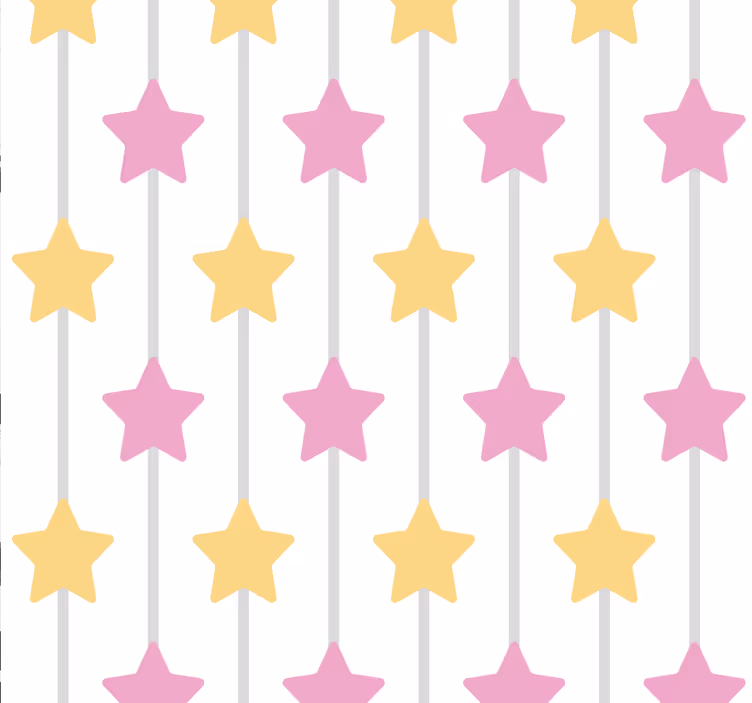 Tapeta w różowe gwiazdy - TenStickers