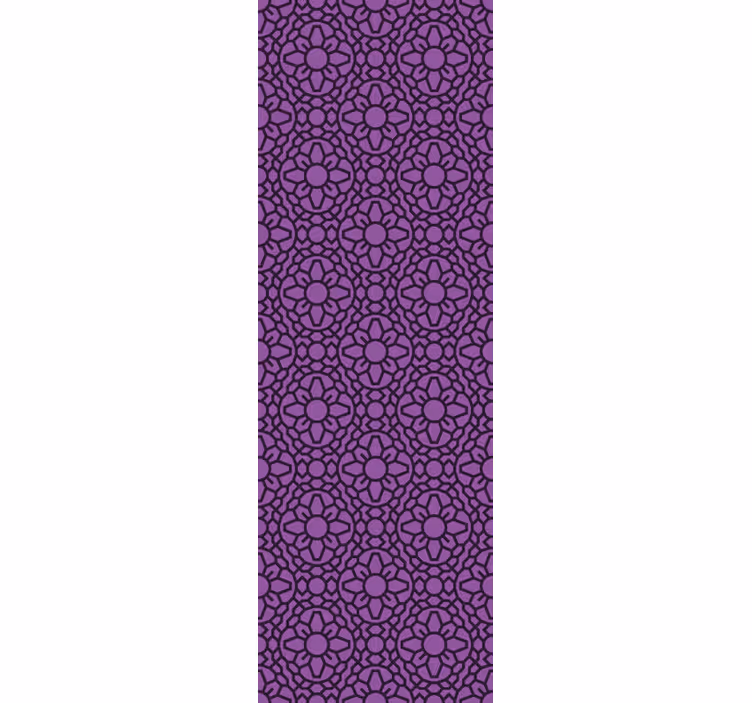Tapeta kwiaty kwiatowy wzór geometryczny - TenStickers