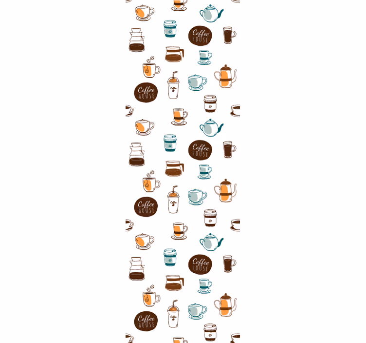 Tapeta do kuchni ilustracja motywu kawy - TenStickers