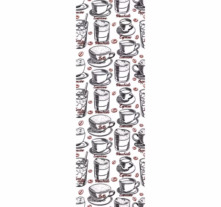 Tapeta do kuchni ilustracja o tematyce kawiarnianej - TenStickers