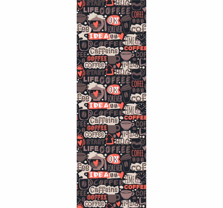 Tapeta z napisami motyw kofeiny - TenStickers
