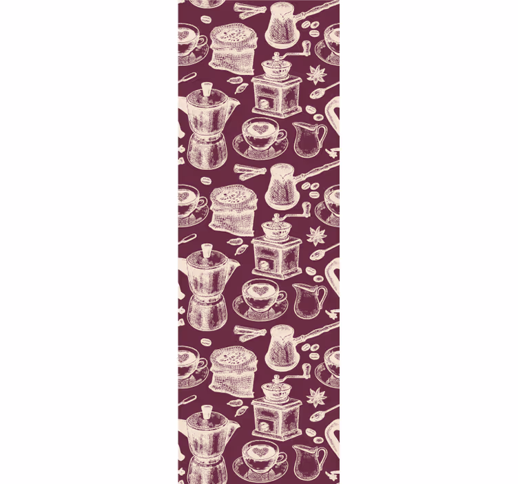 Tapeta do kuchni wzór z motywem kawy - TenStickers