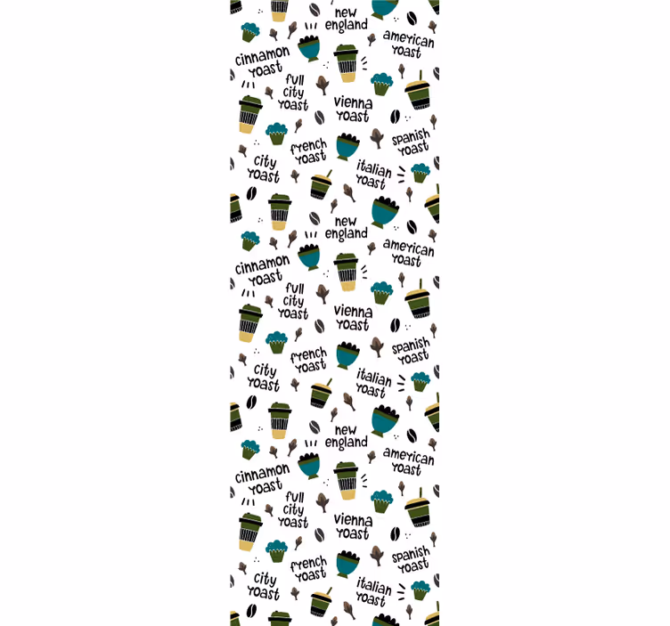 Tapeta do kuchni wzór palenia kawy - TenStickers