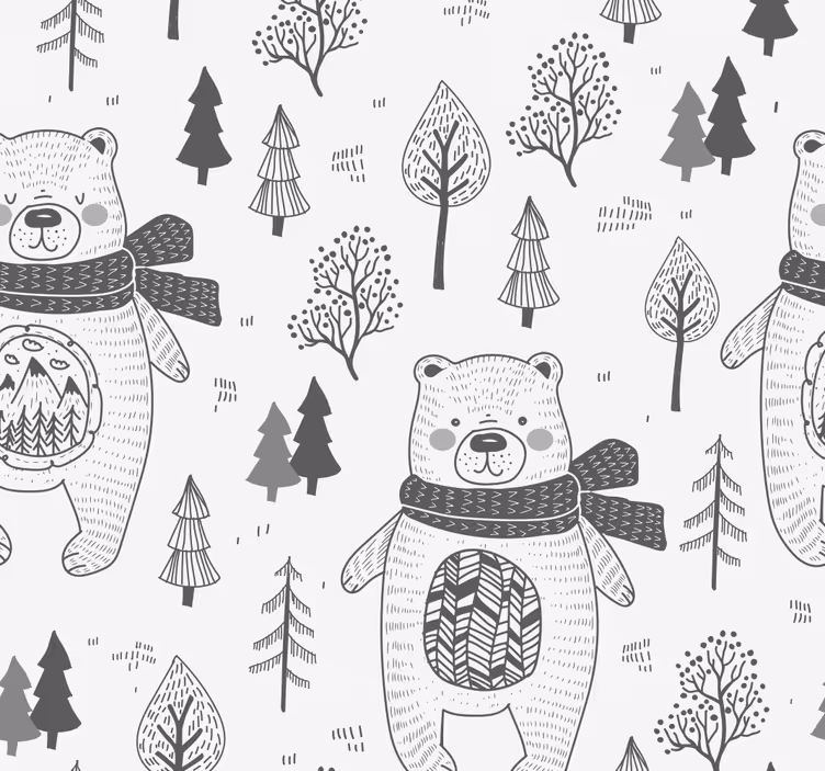 Tapeta zwierzęta motyw niedźwiedzia leśnego - TenStickers