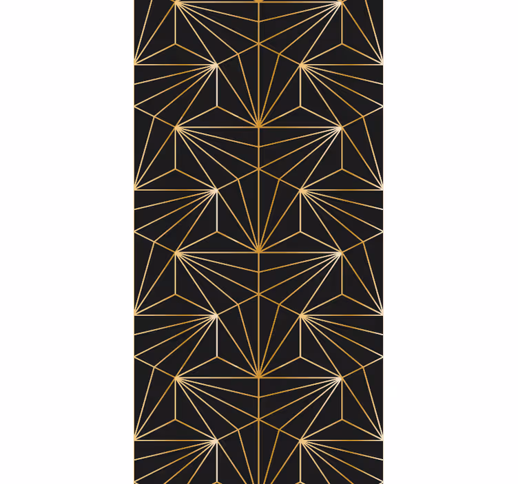 Tapeta trójkąty geometryczny wzór złoty - TenStickers
