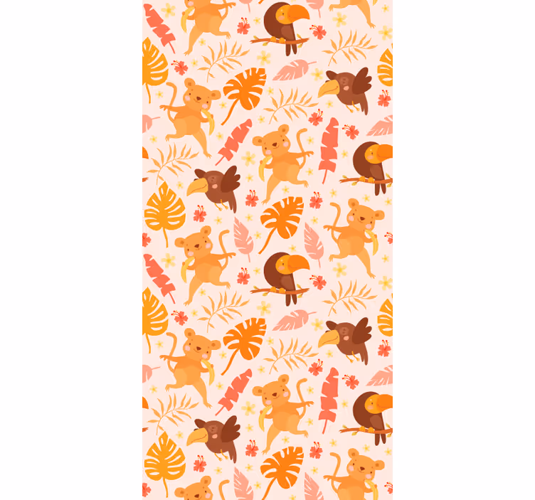Tapeta koty zabawna fauna dżungli - TenStickers