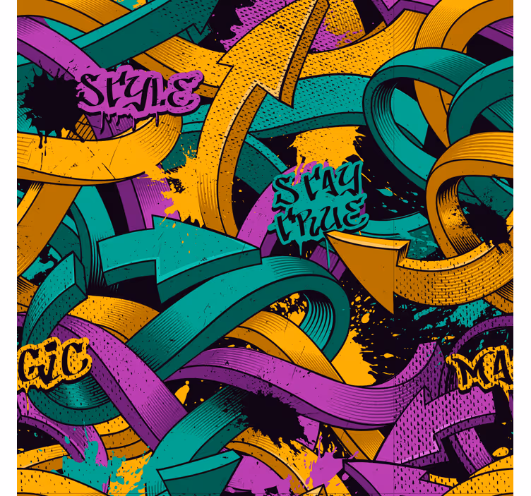 Tapeta sztuka wstążki z graffiti - TenStickers