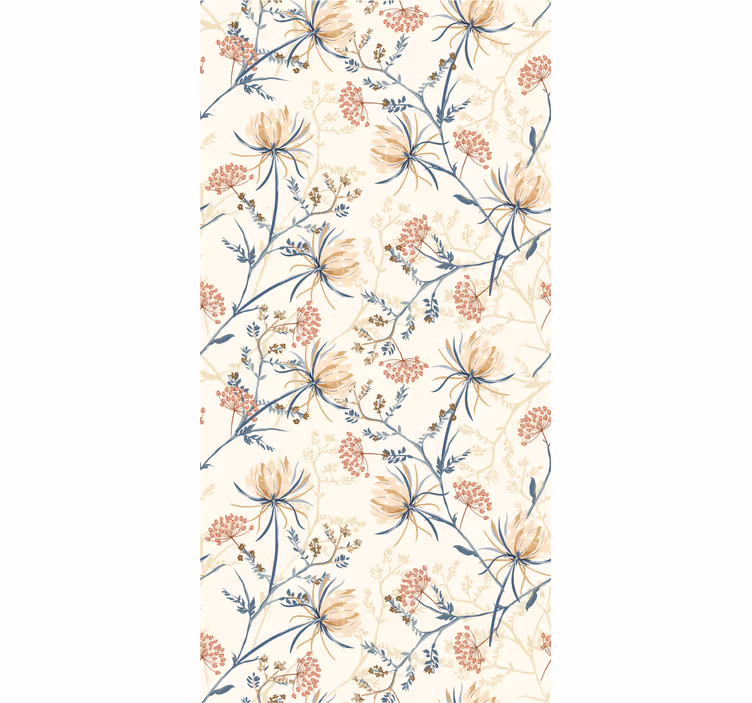 Tapeta kwiaty Botaniczny kwiatowy styl vintage - TenStickers