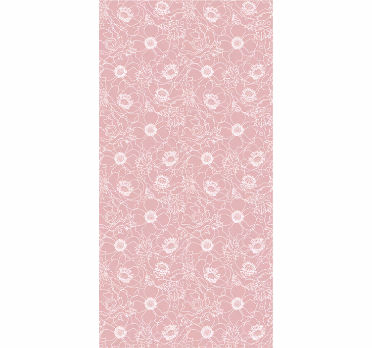 Tapeta kwiaty motyw kwiatowy zarys - TenStickers