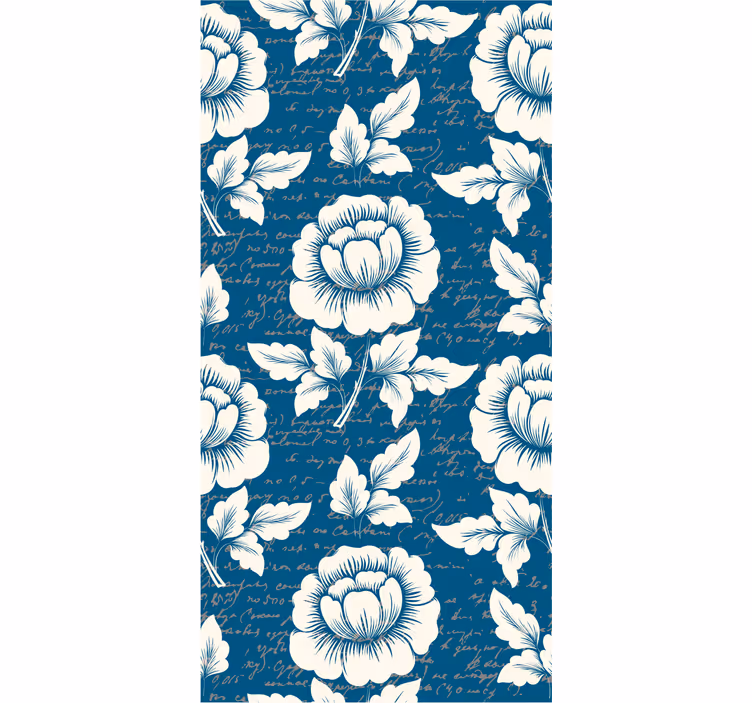 Tapeta kwiaty elegancki kwiatowy napis - TenStickers