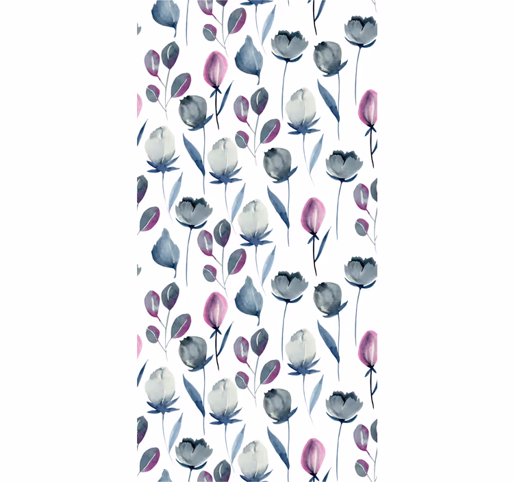 Tapeta kwiaty akwarelowe kwiaty - TenStickers