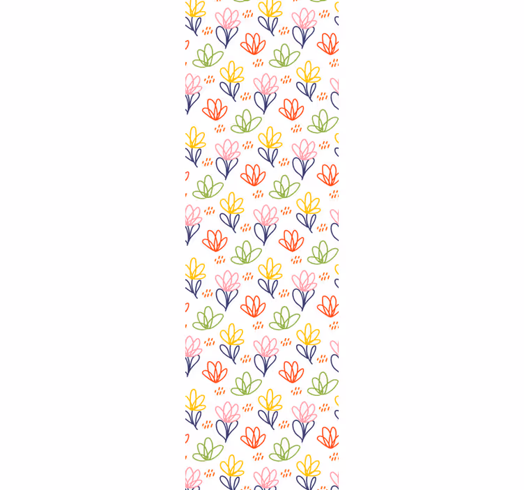 Tapeta kwiaty kwiatowy wzór bazgroły - TenStickers