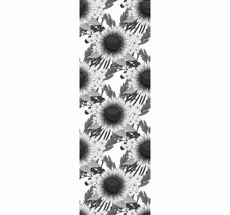 Tapeta kwiaty monochromatyczne słoneczniki - TenStickers
