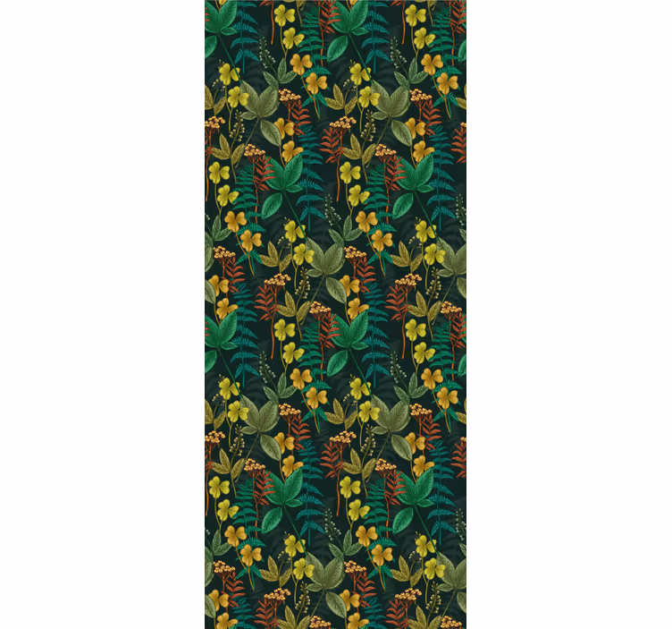 Tapeta natura botaniczny wzór w paski - TenStickers