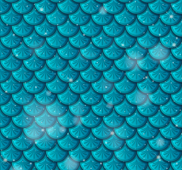 Tapeta 3D Syrena niebieskie łuski - TenStickers