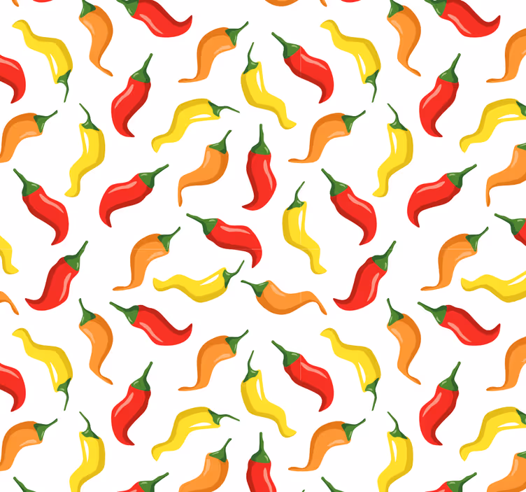 Tapeta do kuchni żółte, pomarańczowe warzywa i papryka - TenStickers