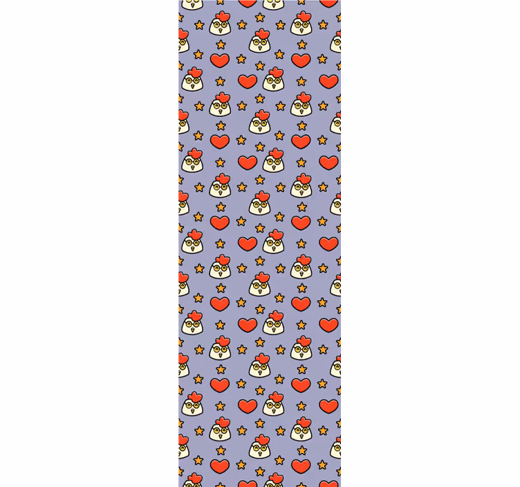 Tapeta zwierzęta wzór kurczaka z kreskówek - TenStickers