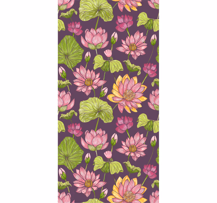 Tapeta kwiaty botaniczny wzór kwitnienia - TenStickers