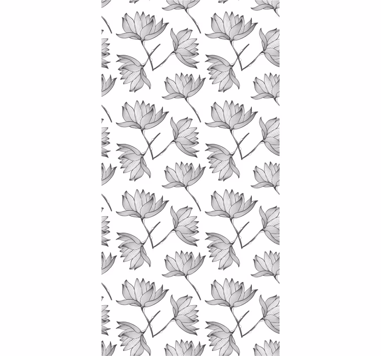 Tapeta kwiaty szkice botaniczne - TenStickers
