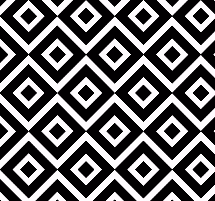 Tapeta kwadraty Czarno-białe geometryczne - TenStickers