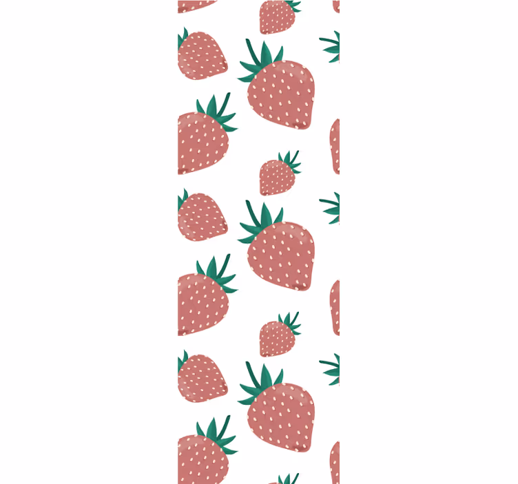 Tapeta do kuchni wzór truskawkowy - TenStickers