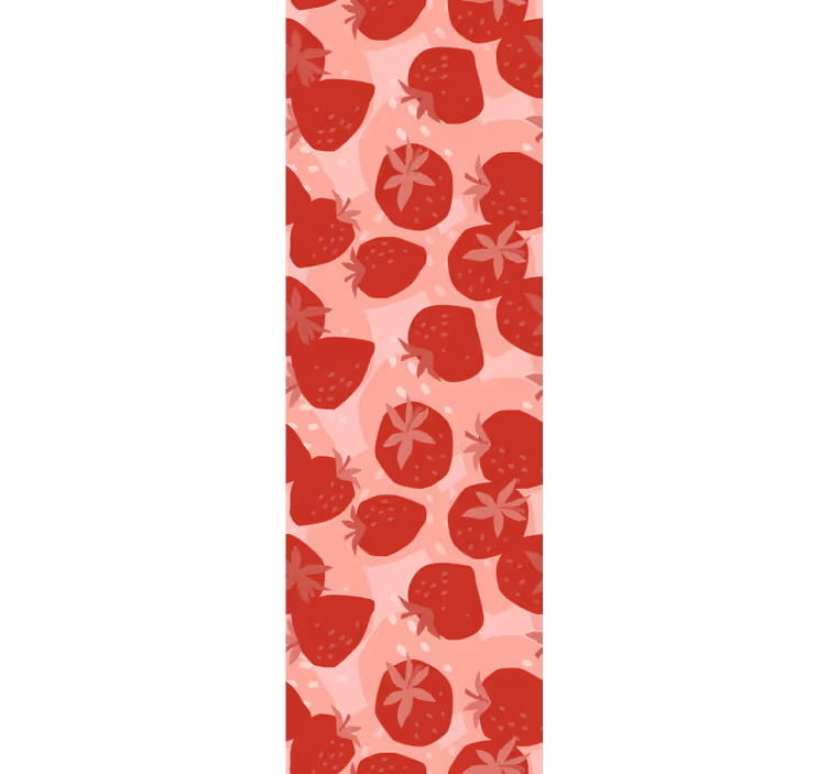 Tapeta kwiaty motyw truskawkowy - TenStickers