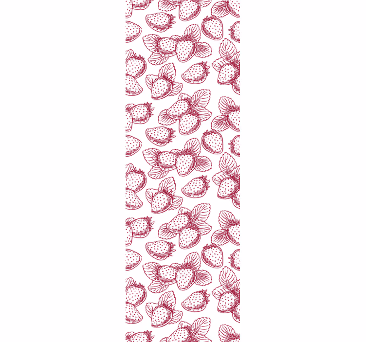Tapeta do kuchni szkice truskawek - TenStickers