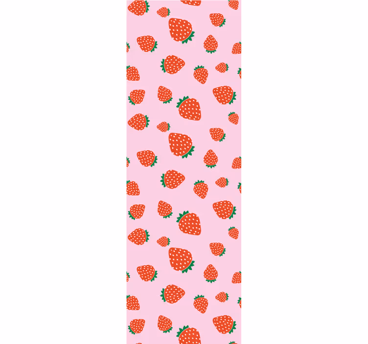 Tapeta do kuchni słodki wzór truskawkowy - TenStickers