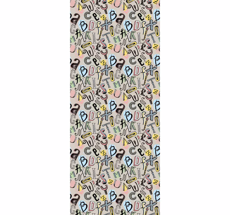 Tapeta z napisami alfabetyczna zabawa - TenStickers