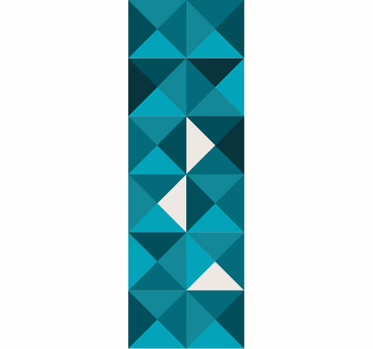 Tapeta geometrczyna niebieski trójkątny wzór - TenStickers