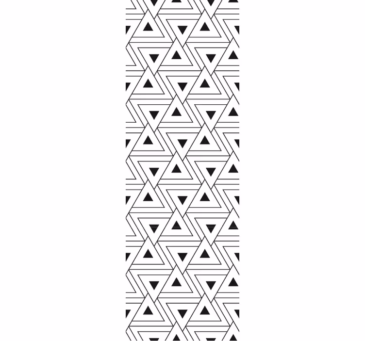 Tapeta do łazienki w czarno-białe trójkąty - TenStickers