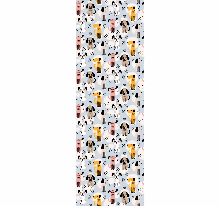 Tapeta pies zabawa wzorami psów - TenStickers