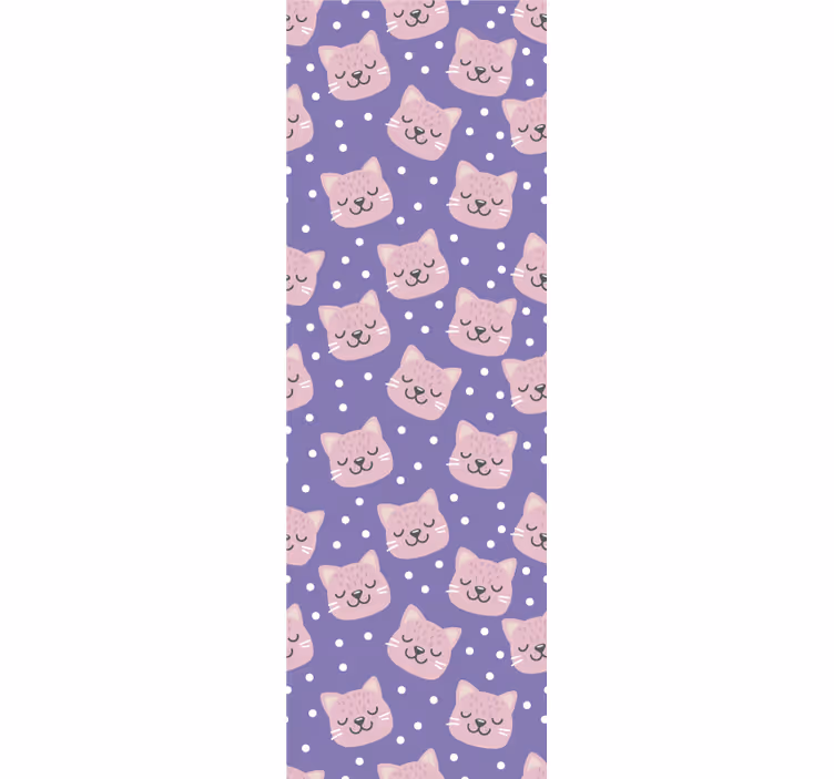 Tapeta dla dzieci wzór kota polka - TenStickers
