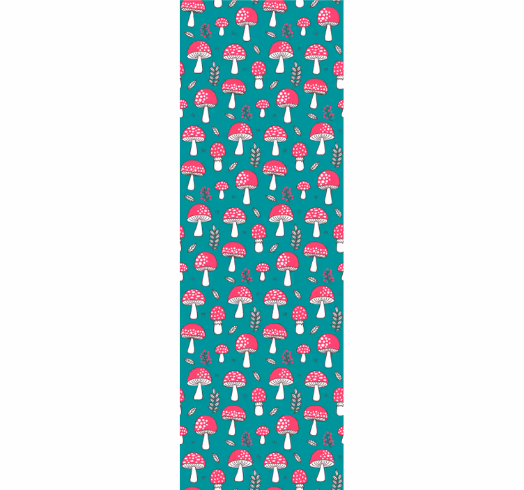 Tapeta natura wzór grzybów leśnych - TenStickers