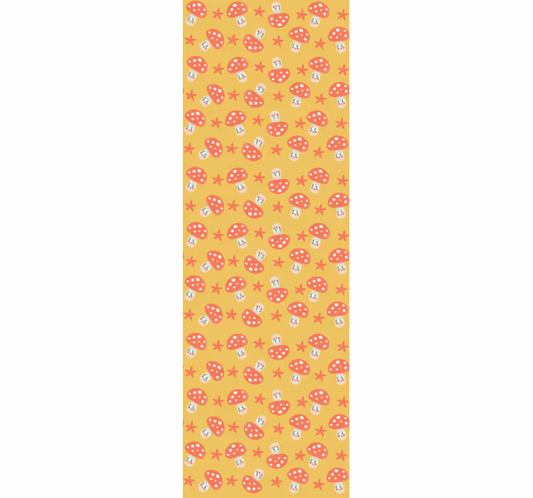 Tapeta ornament zabawny wzór grzybkowy - TenStickers
