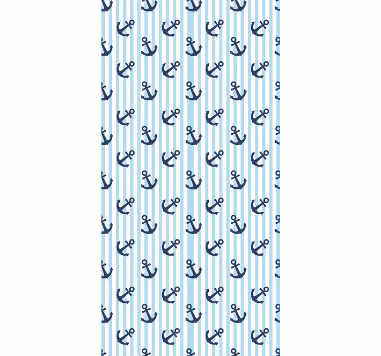 Tapeta w paski kotwice morskie - TenStickers