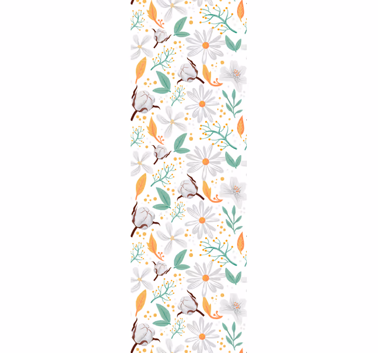 Tapeta kwiaty botaniczne kwiaty bawełny - TenStickers