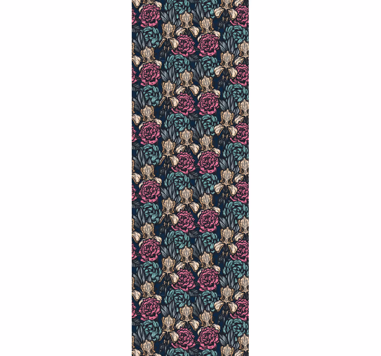 Tapeta kwiaty elegancki gobelin kwiatowy - TenStickers