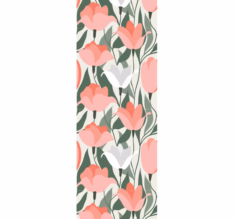 Tapeta kwiaty botaniczny wzór tulipana - TenStickers