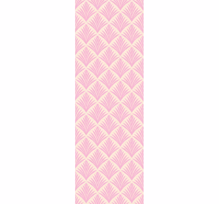 Różowa tapeta z ozdobnymi liśćmi - TenStickers