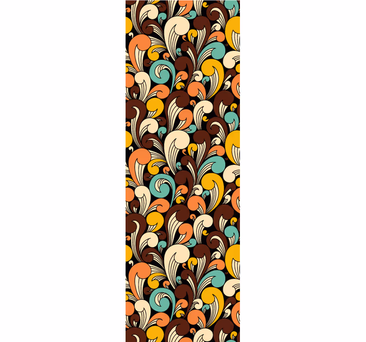 Tapeta ornament retro wirujący motyw - TenStickers