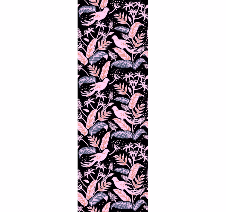 Tapeta ornament ptaki harmonia kwiatowa - TenStickers