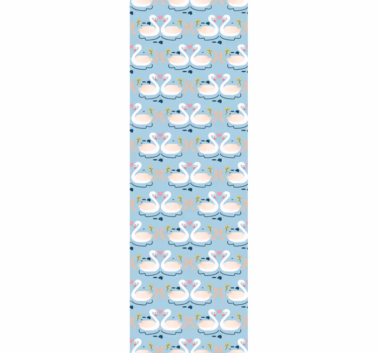 Tapeta zwierzęta wzór jeziora łabędziego - TenStickers